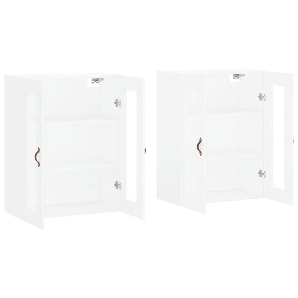 vidaXL 2 db feh&eacute;r szerelt fa falra szerelhető szekr&eacute;ny
