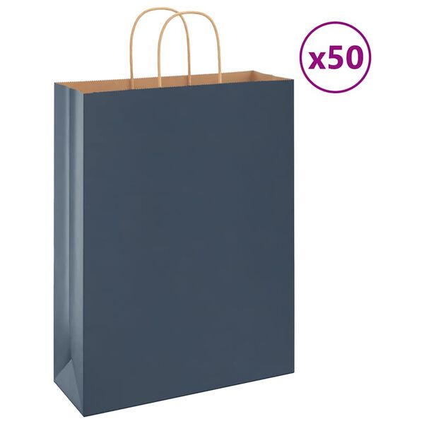vidaXL 50 db k&eacute;k pap&iacute;rzacsk&oacute;k foganty&uacute;kkal 32x12x42 cm