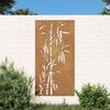 vidaXL bambuszmint&aacute;s corten ac&eacute;l kerti fald&iacute;sz 105 x 55 cm
