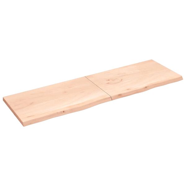 vidaXL kezeletlen t&ouml;m&ouml;r fa f&uuml;rdőszobai pult 200x60x(2-4) cm