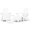 vidaXL feh&eacute;r HDPE kerti adirondack sz&eacute;kek l&aacute;btart&oacute;val &eacute;s asztallal