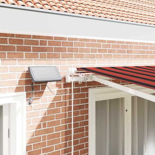 vidaXL narancs és barna kézzel kihúzható LED-es napellenző 300x250 cm