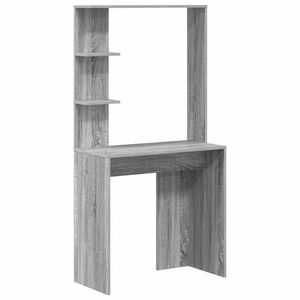 vidaXL Asztal Sz&uuml;rke Sonoma Szerelt Fa 78,5 x 37 x 154,5 cm