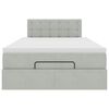 vidaXL Ottomán ágykeret matraccal Világosszürke 120x200cm bársony