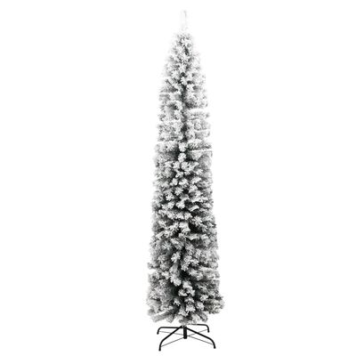 vidaXL zöld PVC vékony műkarácsonyfa hóval 210 cm