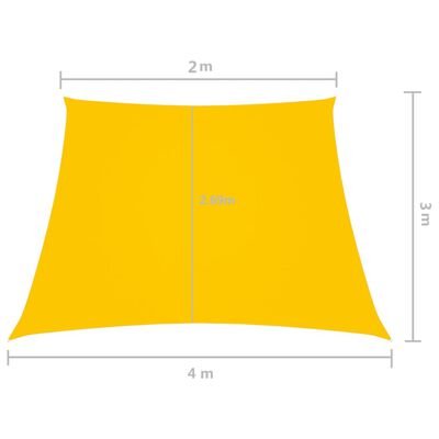 vidaXL sárga trapéz alakú oxford-szövet napvitorla 2/4 x 3 m