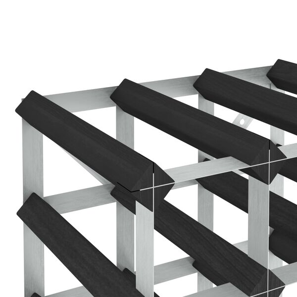 vidaXL fekete tömör fenyőfa bortartó állvány 120 palackhoz