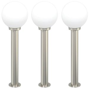 vidaXL 3 db k&uuml;lt&eacute;ri l&aacute;mpa 80 cm rozsdamentes ac&eacute;l IP44