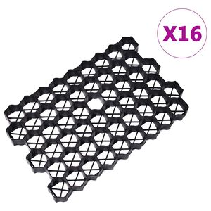 vidaXL 16 db fekete műanyag fűr&aacute;cs 60 x 40 x 3 cm