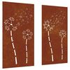 vidaXL 2 db vir&aacute;gmint&aacute;s corten ac&eacute;l kerti fald&iacute;sz 105 x 55 cm