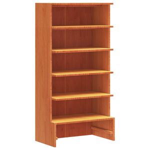 vidaXL viaszbarna t&ouml;m&ouml;r fenyőfa cipőszekr&eacute;ny 52 x 30 x 104 cm