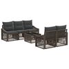 vidaXL Kerti Kanap&eacute; Szett 6 db Sz&uuml;rke 55 x 55 x 37 cm polirattan