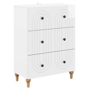 vidaXL Fi&oacute;kos szekr&eacute;ny Magasf&eacute;nyű Feh&eacute;r 66 x 34,5 x 90 cm Szerelt Fa