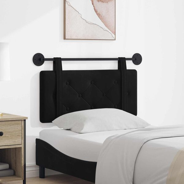 vidaXL Fali Fejt&aacute;mla Falra szerelhető Fekete 90 x 55 x 5 cm B&aacute;rsony