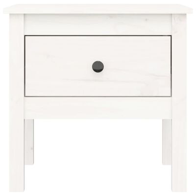 vidaXL 2 db fehér tömör fenyőfa kisasztal 50 x 50 x 49 cm