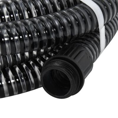 vidaXL fekete PVC szívótömlő sárgaréz csatlakozókkal 1,1" 5 m