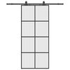vidaXL fekete ESG &uuml;veg tol&oacute;ajt&oacute; f&eacute;mszerelv&eacute;ny-szettel 90x205 cm