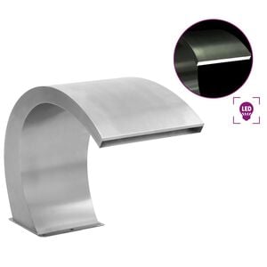 vidaXL rozsdamentes ac&eacute;l medence sz&ouml;kők&uacute;t LED-ekkel 30 x 60 x 45 cm