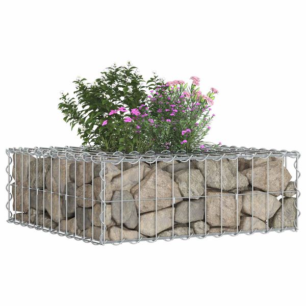 vidaXL Gabion emelt &aacute;gy Ez&uuml;st 60 x 60 x 20 cm Horganyzott ac&eacute;l