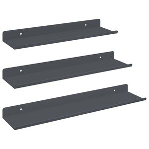 vidaXL Lebegő polc 3 db Antracit 40 x 9 x 2,5 cm Ac&eacute;l