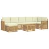 vidaXL K&uuml;lt&eacute;ri kanap&eacute; szett 8 pcs Feh&eacute;r &eacute;s Kr&eacute;m sz&iacute;nű 59 x 59 x 37 cm