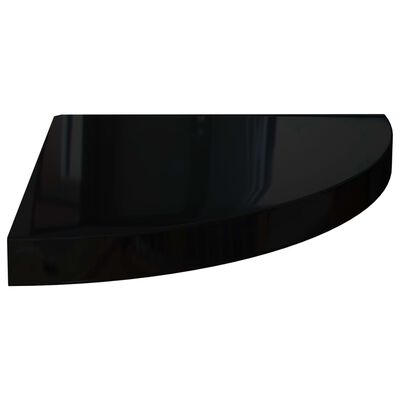 vidaXL 4 db magasfényű fekete MDF lebegő sarokpolc 35 x 35 x 3,8 cm