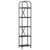vidaXL K&ouml;nyvespolc 5 szintes 40 x 30 x 183 cm Szerelt fa Fekete t&ouml;lgy