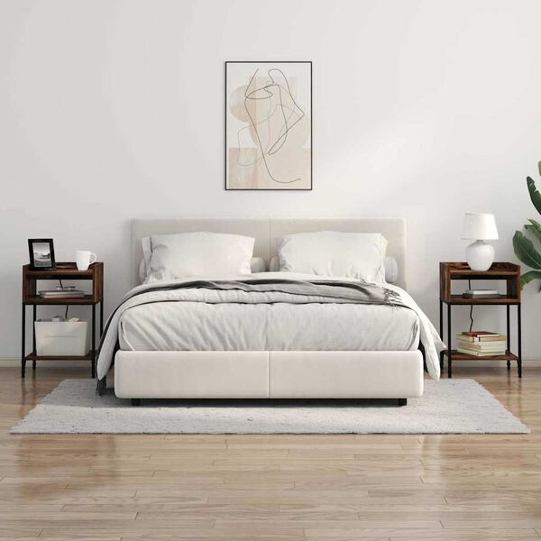 vidaXL &Eacute;jjeliszekr&eacute;ny polcokkal F&uuml;st&ouml;lt t&ouml;lgy 40 x 40 x 61 cm Faanyag