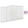 vidaXL 7 db &iacute;ves horganyzott vas gabion kos&aacute;r 400x50x220/240 cm