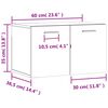 vidaXL betonsz&uuml;rke szerelt fa faliszekr&eacute;ny 60 x 36,5 x 35 cm