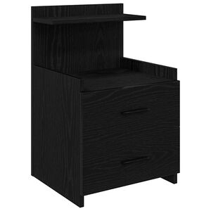 vidaXL fekete &eacute;jjeliszekr&eacute;ny 2 fi&oacute;kkal 40 x 36,5 x 62 cm