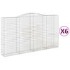 vidaXL 6 db &iacute;ves horganyzott vas gabion kos&aacute;r 400x50x220/240 cm