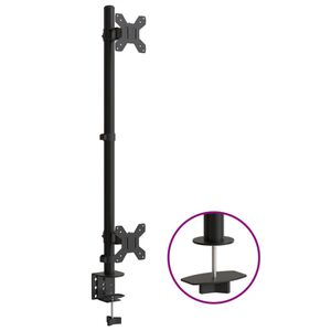 vidaXL dupla fekete ac&eacute;l monitor&aacute;llv&aacute;ny VESA 75/100 mm