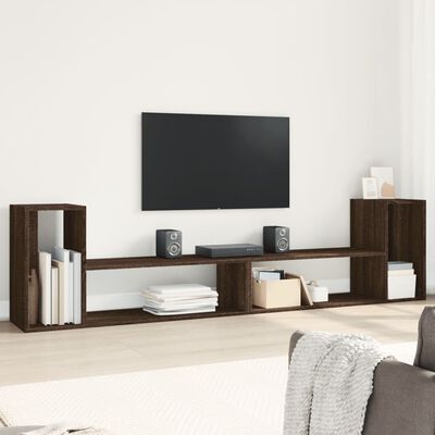 vidaXL 2 db barna tölgy színű szerelt fa TV-szekrény 100 x 30 x 50 cm