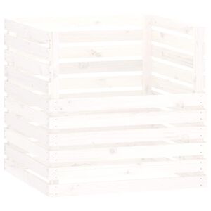 vidaXL feh&eacute;r t&ouml;m&ouml;r fenyőfa komposzt&aacute;l&oacute; 80 x 80 x 78 cm