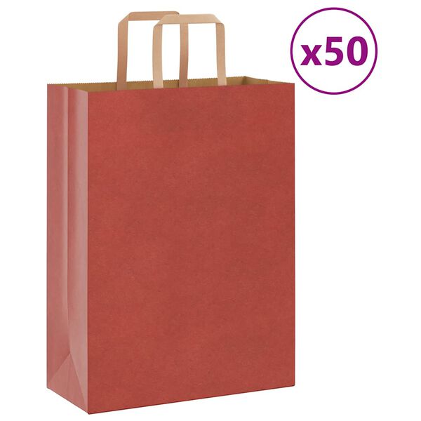 vidaXL 50 db piros pap&iacute;rzacsk&oacute;k foganty&uacute;kkal 26x12x35 cm
