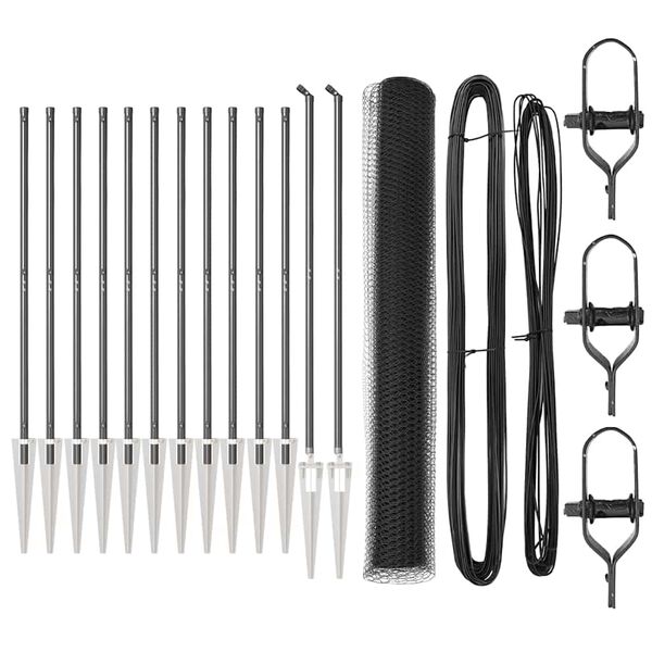 vidaXL Ker&iacute;t&eacute;soszlop Sz&uuml;rke 25 x 1,2 m (13 mm h&aacute;l&oacute;) Ac&eacute;l