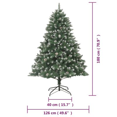 vidaXL PVC műkarácsonyfa állvánnyal 180 cm