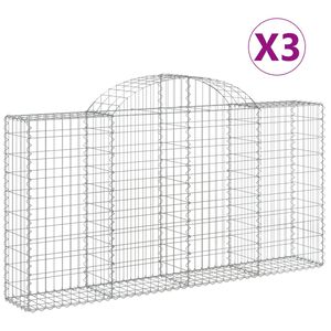 vidaXL 3 db &iacute;ves horganyzott vas gabion kos&aacute;r 200x30x100/120 cm