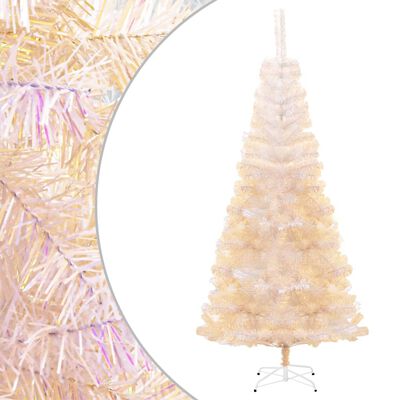 vidaXL fehér PVC műkarácsonyfa irizáló csúcsokkal 180 cm