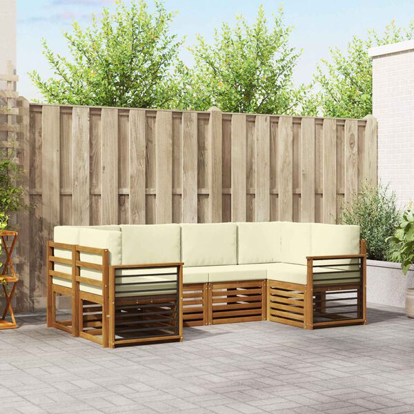 vidaXL &Uuml;lőgarnit&uacute;r&aacute;k 6 pcs Term&eacute;szetes &eacute;s kr&eacute;msz&iacute;nű T&ouml;m&ouml;r Ak&aacute;cfa