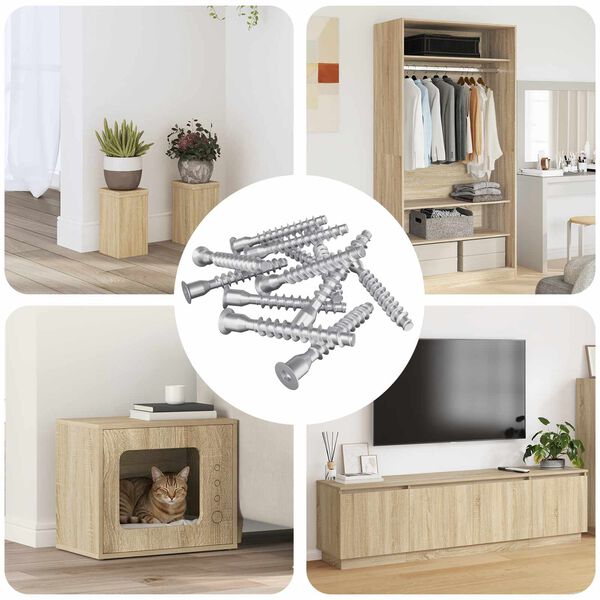 vidaXL Confirmat csavarok 2500 pcs Ez&uuml;st F&eacute;m