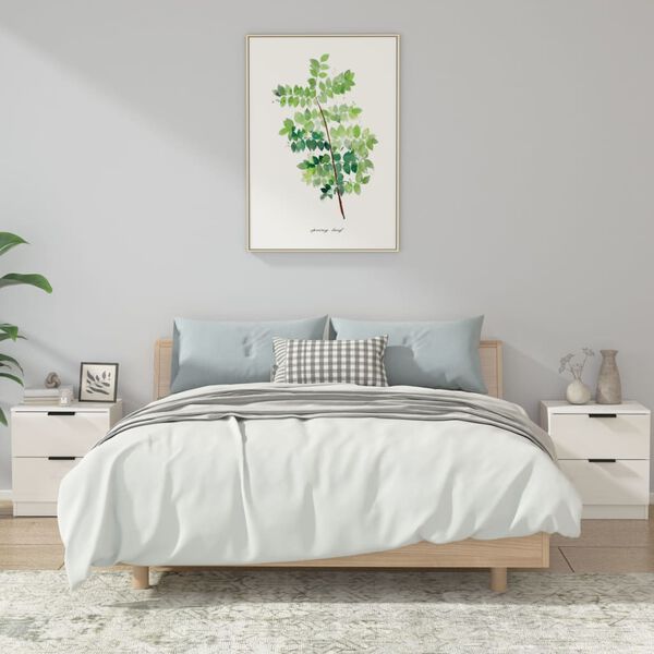 vidaXL 2 db magasf&eacute;nyű feh&eacute;r szerelt fa &eacute;jjeliszekr&eacute;ny