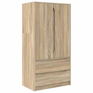 vidaXL Cabinet fi&oacute;kkal Sonoma t&ouml;lgy 79,5 x 49 x 156 cm M&eacute;rn&ouml;ki fa