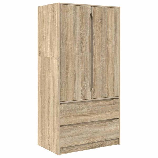 vidaXL Cabinet fi&oacute;kkal Sonoma t&ouml;lgy 79,5 x 49 x 156 cm M&eacute;rn&ouml;ki fa