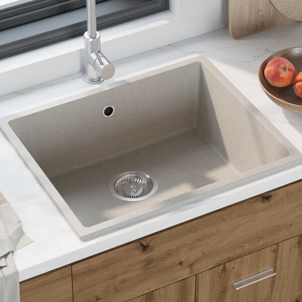 vidaXL Konyhai mosogató Bézs 54 x 44 x 20 cm Gránit