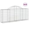 vidaXL 25 db &iacute;ves horganyzott vas gabion kos&aacute;r 200x30x80/100 cm
