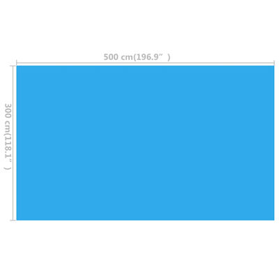 vidaXL kék, négyszögletes PE medencetakaró 500 x 300 cm