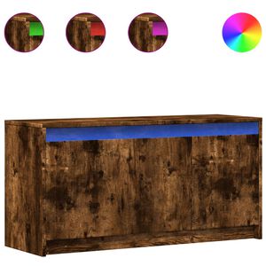 vidaXL f&uuml;st&ouml;s t&ouml;lgy sz&iacute;nű szerelt fa LED-es TV-szekr&eacute;ny 100x34x50 cm