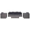 vidaXL 6-r&eacute;szes sz&uuml;rke polyrattan kerti b&uacute;torszett p&aacute;rn&aacute;kkal